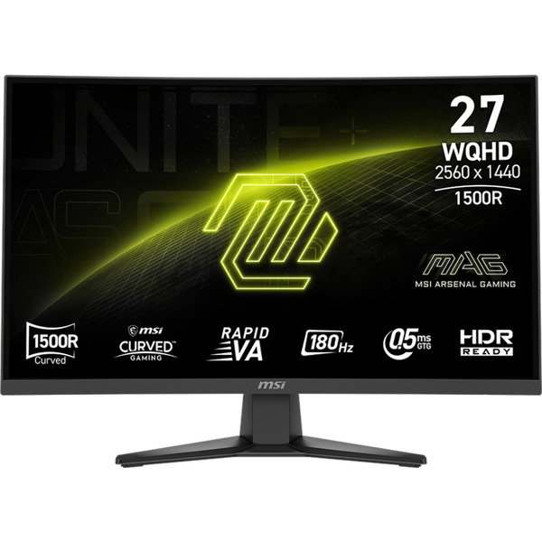 MSI MAG 275CQFDE E18, Gaming-Monitor - 68.6 cm (27 inches), black, QHD, Rapid-VA, Curved, HD-Ready, 180Hz Panel