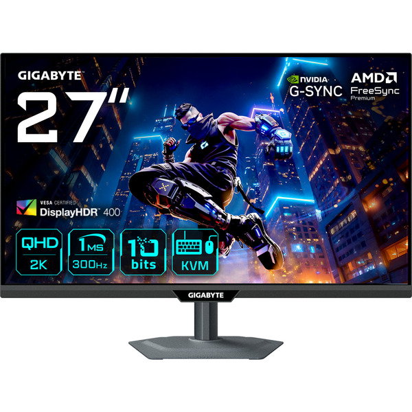 GIGABYTE M27Q3, Gaming-Monitor - 68.6 cm (27 inches), black, QHD, SS-IPS, G-Sync-compatible, KVM, 300Hz Panel