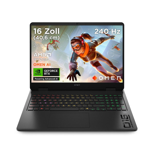 OMEN 16-ap0188ng, Gaming-Notebook - black, AMD Ryzen 9 8940HX, NVIDIA GeForce RTX 5070, 32 GB DDR5, 1 TB (1 TB SSD), Windows 11 Home