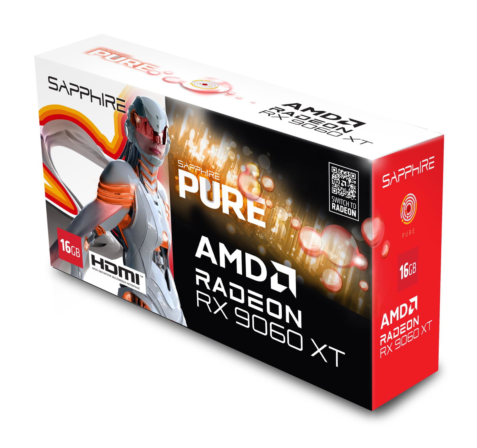 Graphics Card SAPPHIRE AMD Radeon RX 9060 XT 16 GB GDDR6 128 bit PCI Express x16 5.0 Active 11350-02-20G