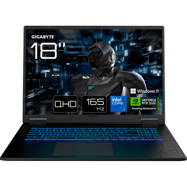 GIGABYTE GAMING A18 PRO DYJ, Gaming-Notebook - black, Intel Core 7 240H, NVIDIA GeForce RTX 5080, 32 GB DDR5, 1 TB (1 TB SSD), Windows 11 Home