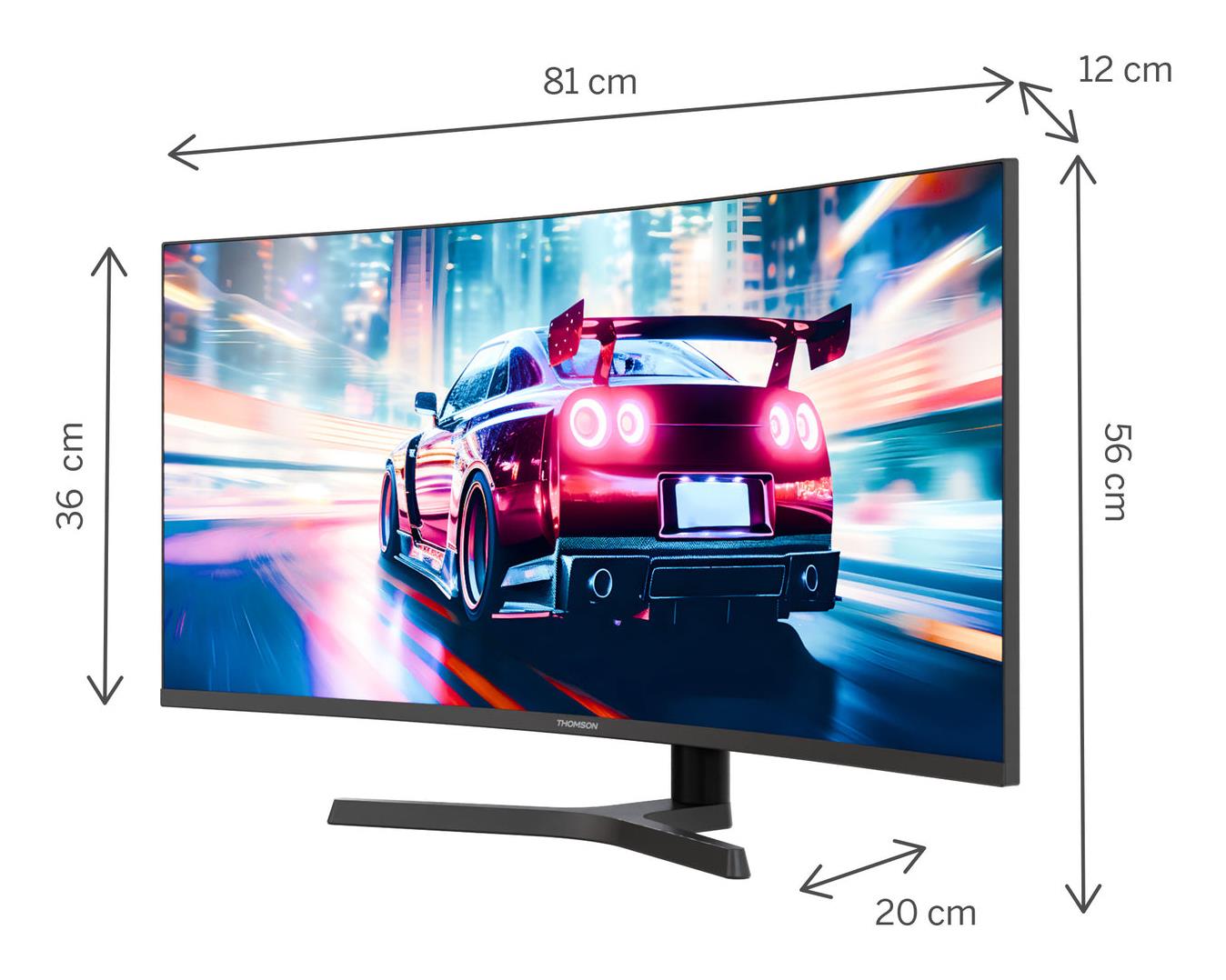 LCD Monitor THOMSON 34 3440 x 1440 pixels UltraWide Quad HD LCD Curved M34QG7Y14C