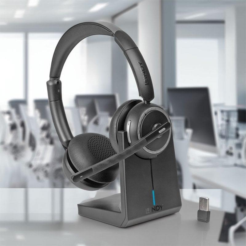 Lindy L118 Wireless Noise Cancelling Headset & Charging Base