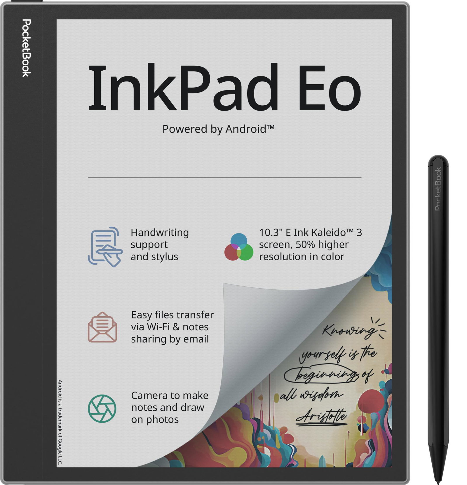 E-Reader POCKETBOOK InkPad Eo 10.3 2480 x 1860 1xUSB-C 1xMicroSD Card Slot Bluetooth Grey PB1042-M-WW