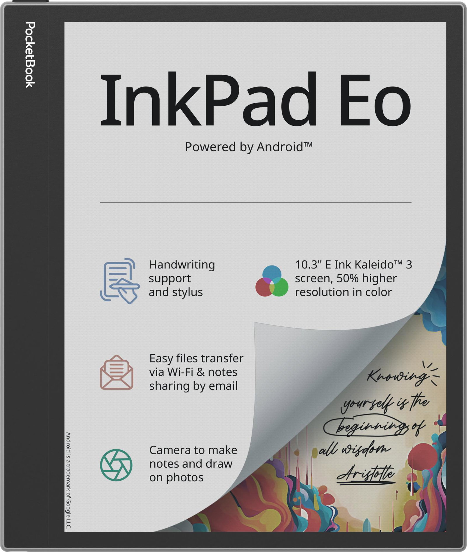 E-Reader POCKETBOOK InkPad Eo 10.3 2480 x 1860 1xUSB-C 1xMicroSD Card Slot Bluetooth Grey PB1042-M-WW