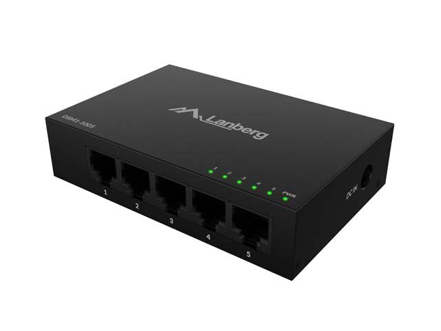 Lanberg DSM1-1005 network switch Unmanaged Gigabit Ethernet (10/100/1000) Desktop Black