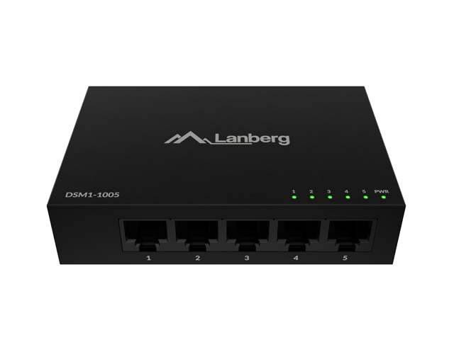Lanberg DSM1-1005 network switch Unmanaged Gigabit Ethernet (10/100/1000) Desktop Black