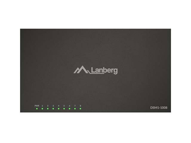 Lanberg DSM1-1008 network switch Unmanaged Gigabit Ethernet (10/100/1000) Desktop Black