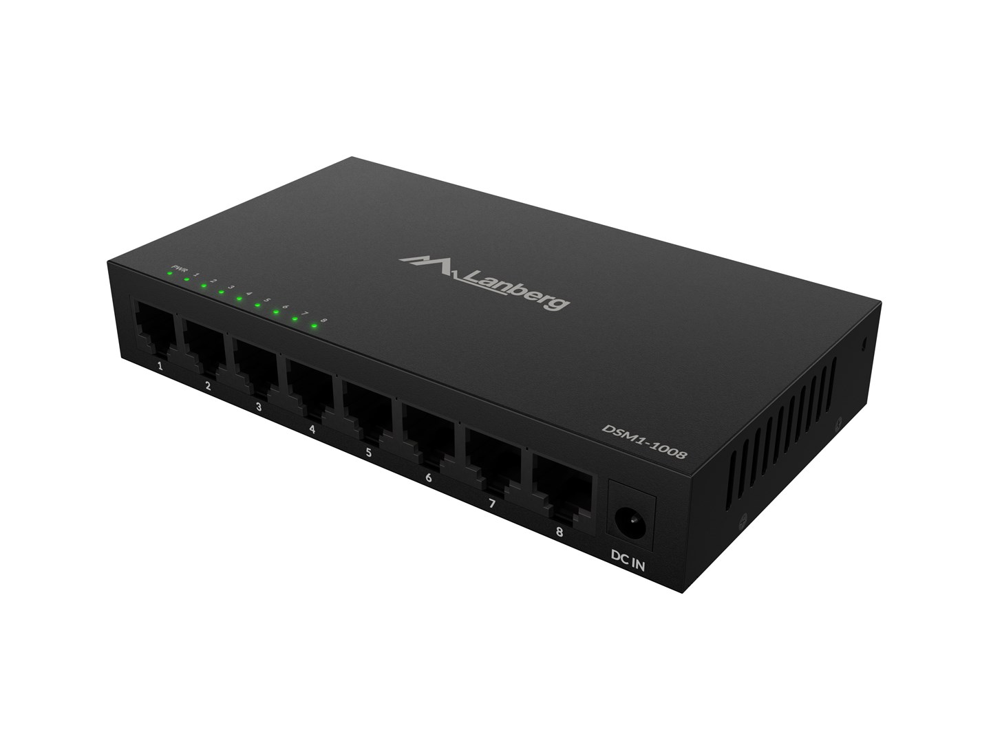 Lanberg DSM1-1008 network switch Unmanaged Gigabit Ethernet (10/100/1000) Desktop Black