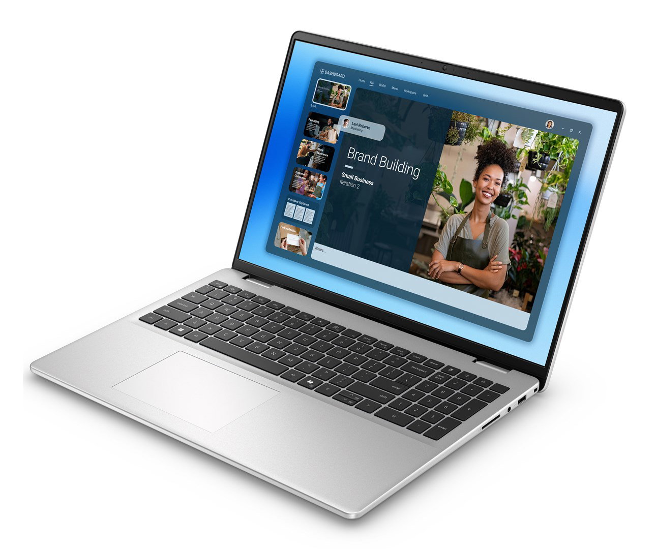 DELL DC16251 Intel Core 7 150U Laptop 40.6 cm (16) Full HD+ 16 GB DDR5-SDRAM 1 TB SSD NVIDIA GeForce MX570A Wi-Fi 6E (802.11ax) Windows 11 Pro Platinum, Silver