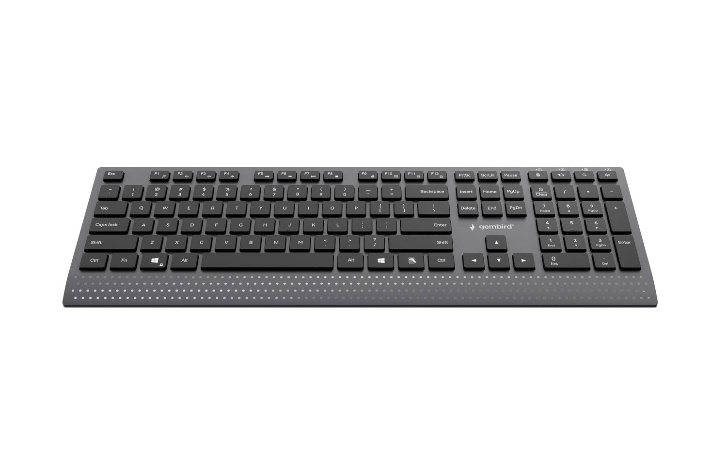 Gembird KB-MCH-06 Slim wired multimedia keyboard with Type-C adapter, US layout, black