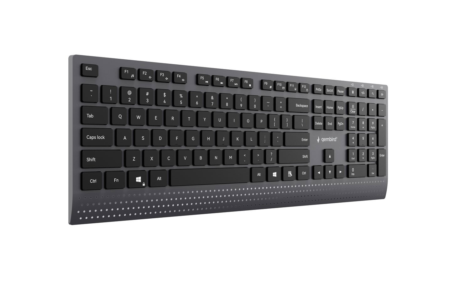 Gembird KB-MCH-06 Slim wired multimedia keyboard with Type-C adapter, US layout, black
