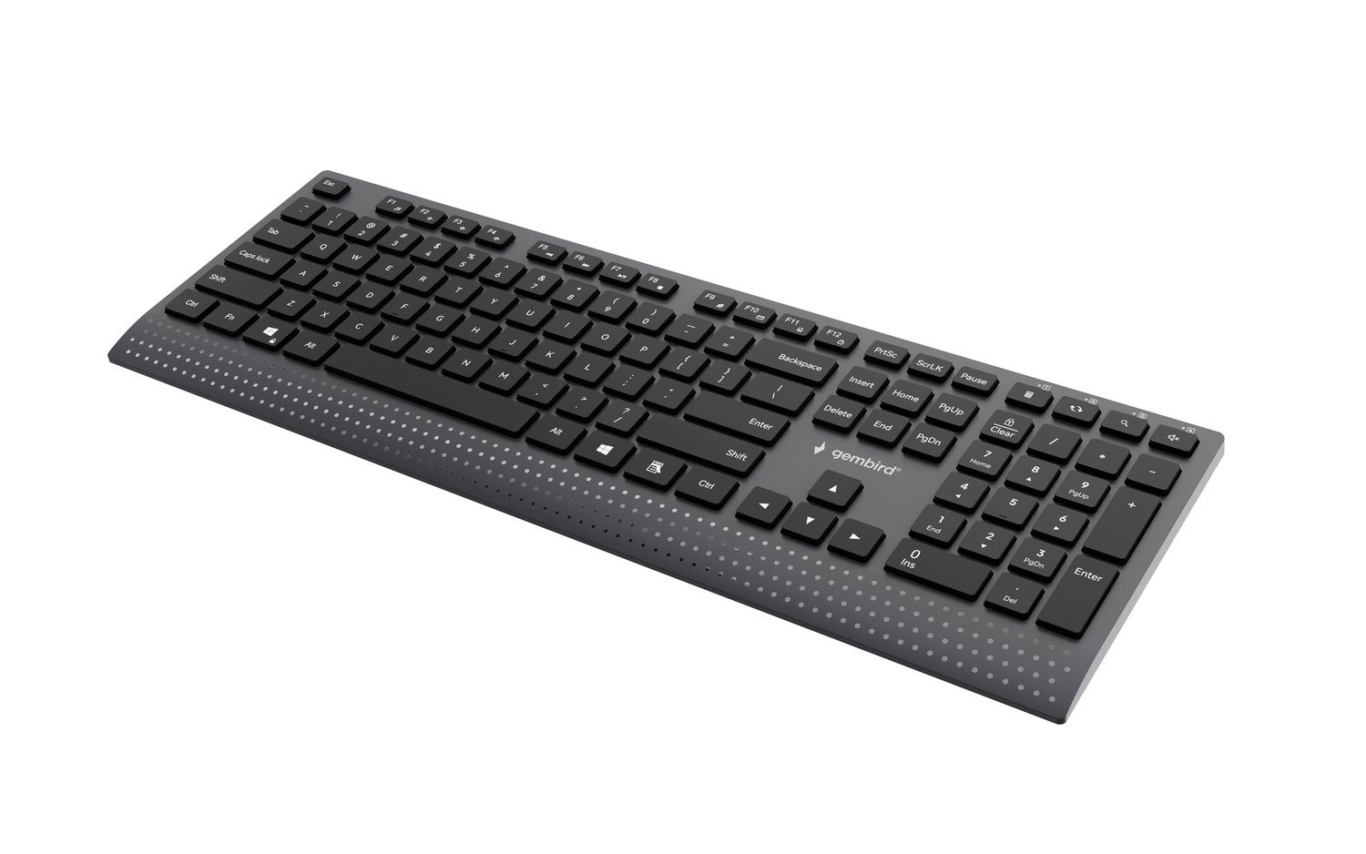 Gembird KB-MCH-06 Slim wired multimedia keyboard with Type-C adapter, US layout, black
