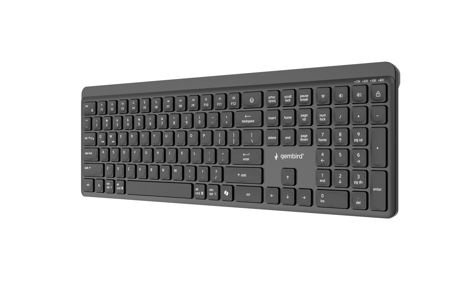 Gembird KB-WPS-03 Dual-mode pro-business slim wireless keyboard, 2.4G+BT, US layout