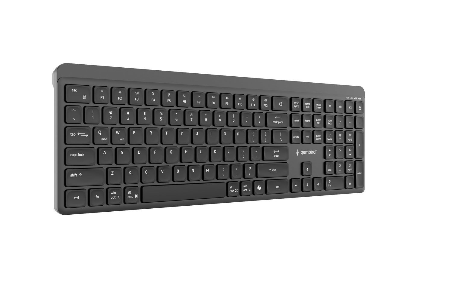 Gembird KB-WPS-03 Dual-mode pro-business slim wireless keyboard, 2.4G+BT, US layout