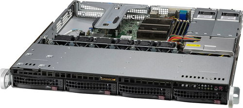 1U BARE SINGLE SOCKET H5 4DIMM - 1PCI-E X16 4X3.5IN RED. PSU 400W