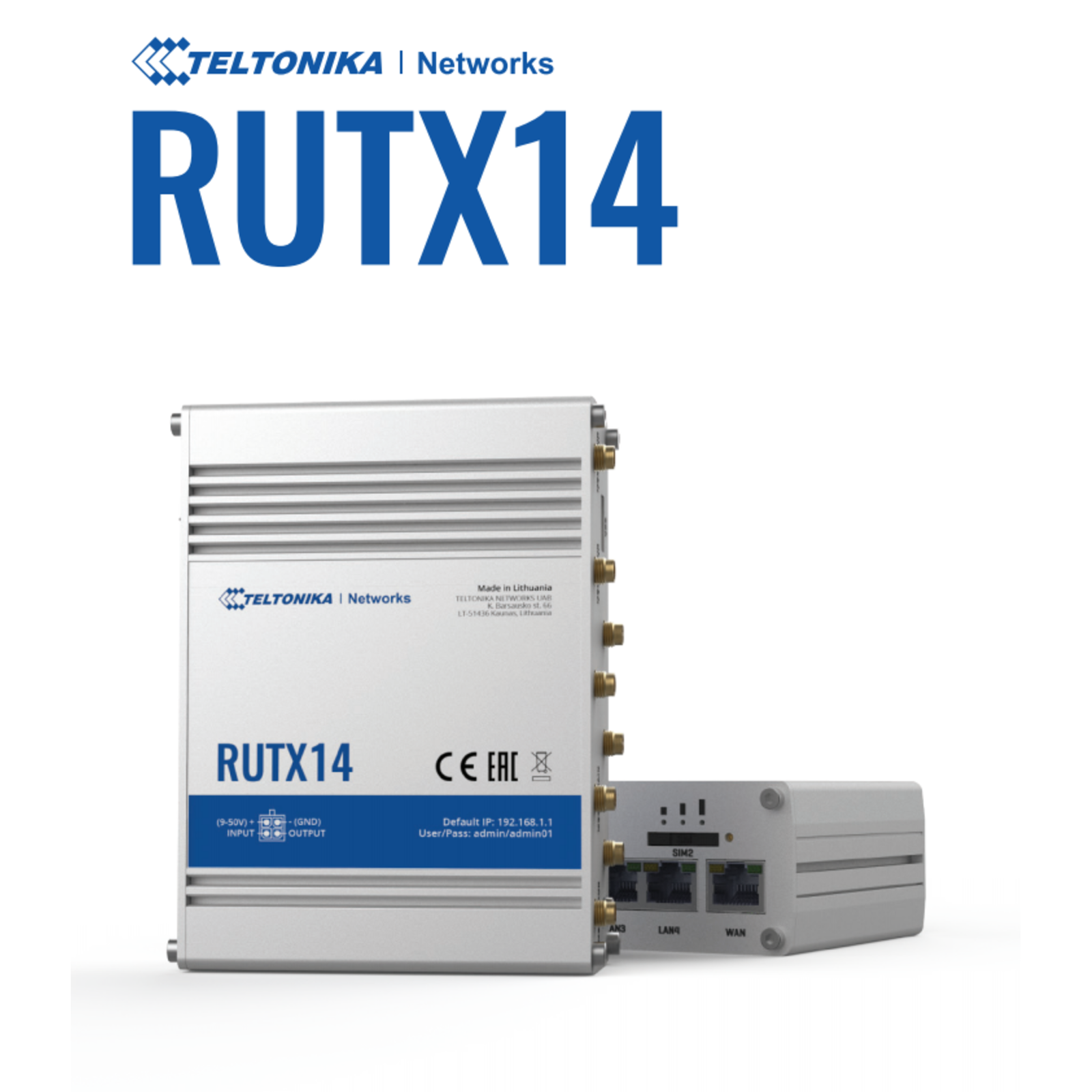 Teltonika Industrial Cellular router CAT12 Wireless 5-Port-Switch RUTX14