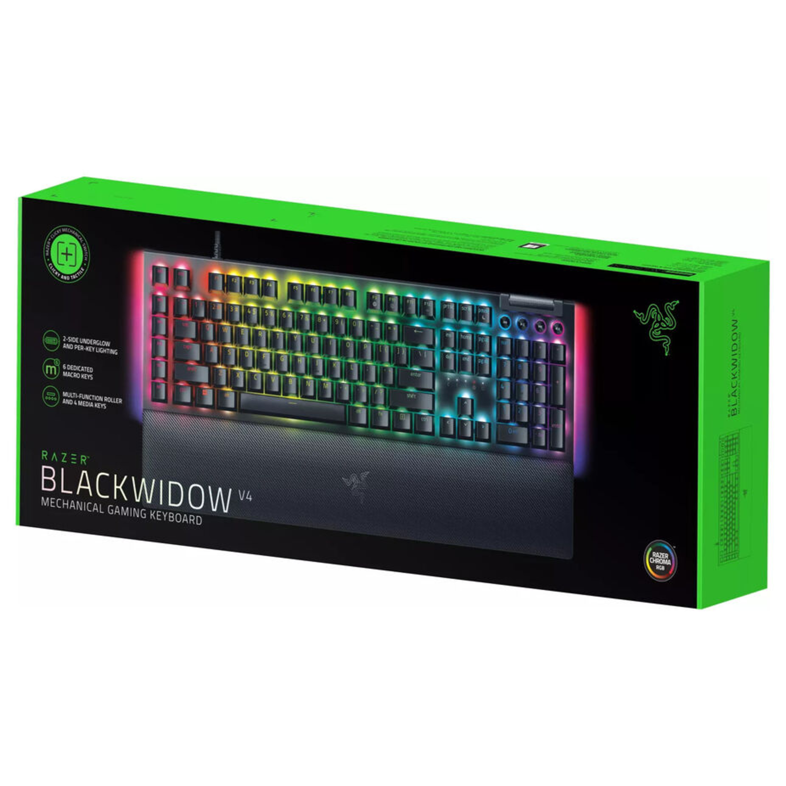 Razer BlackWidow V4 Green Switch Clicky Mechanical Gaming Keyboard QWERTZ
