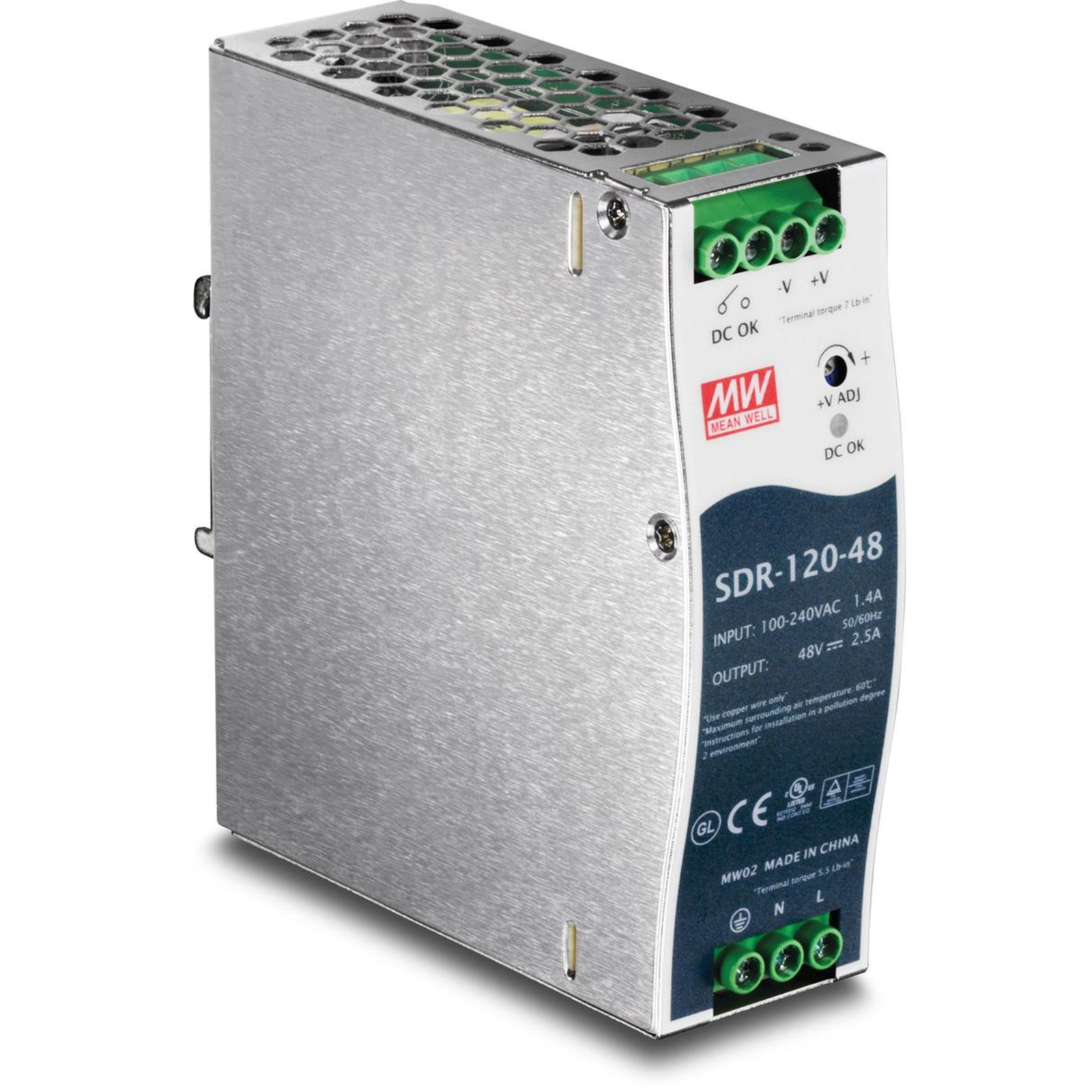 TRENDnet DIN Rail 48V 120W Supply for TI-PG541