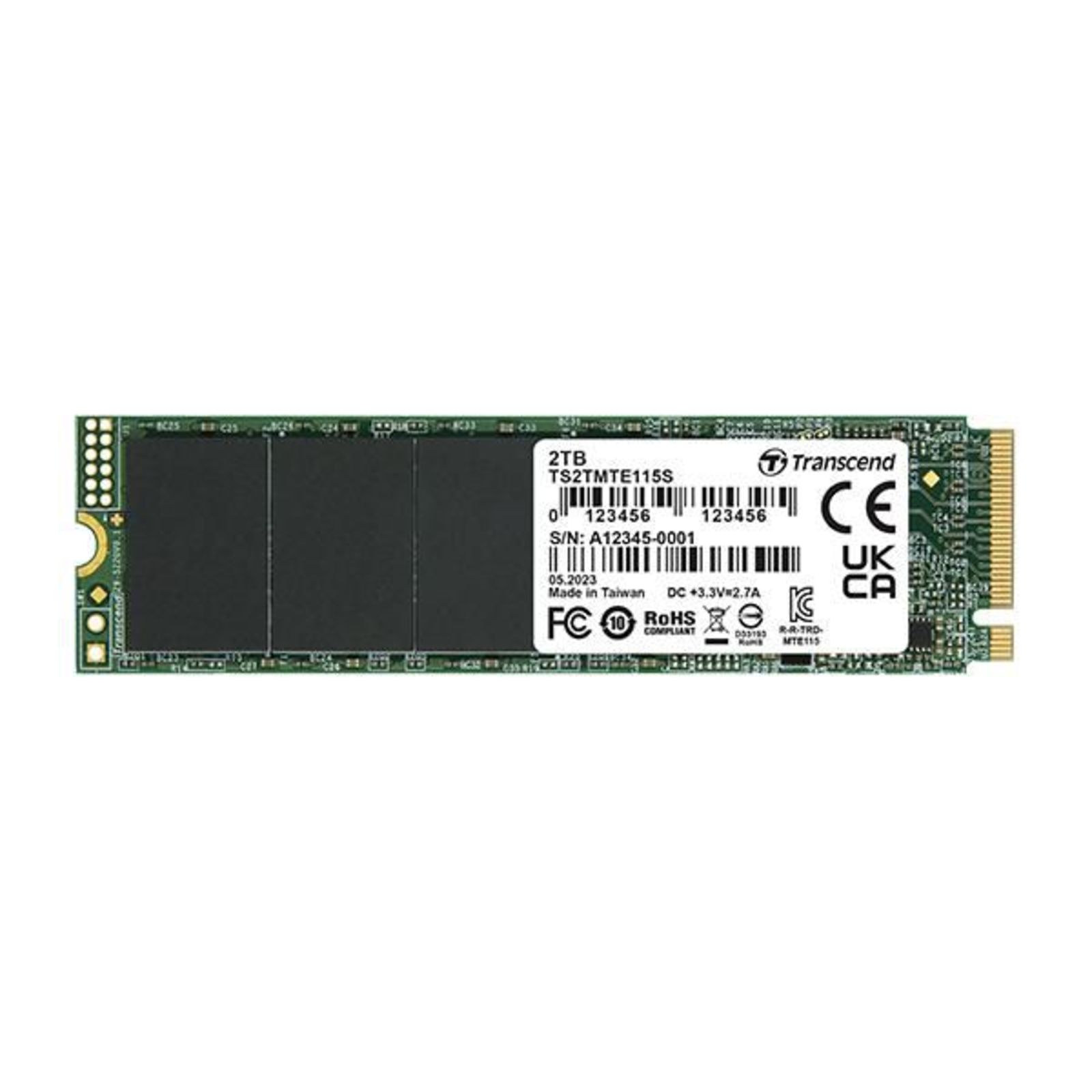 Transcend Solid State Drive 2TB M.2 MTE115S M.2 2280 PCIe Gen3 X4 NVMe