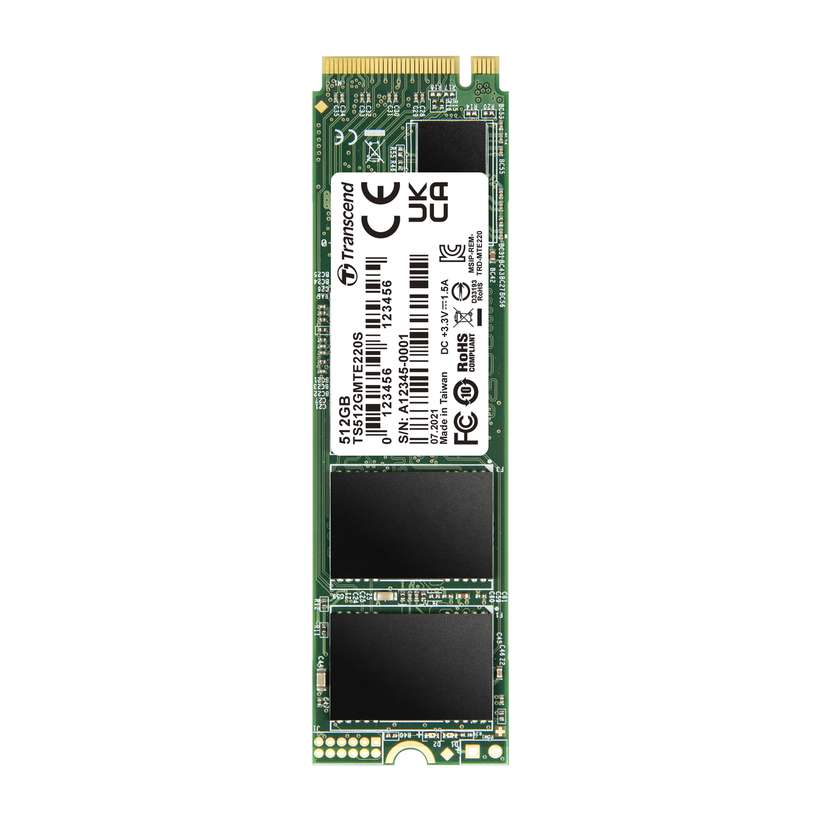 Transcend Solid State Drive 512GB M.2 MTE220S M.2 2280 PCIe Gen3 X4 NVMe