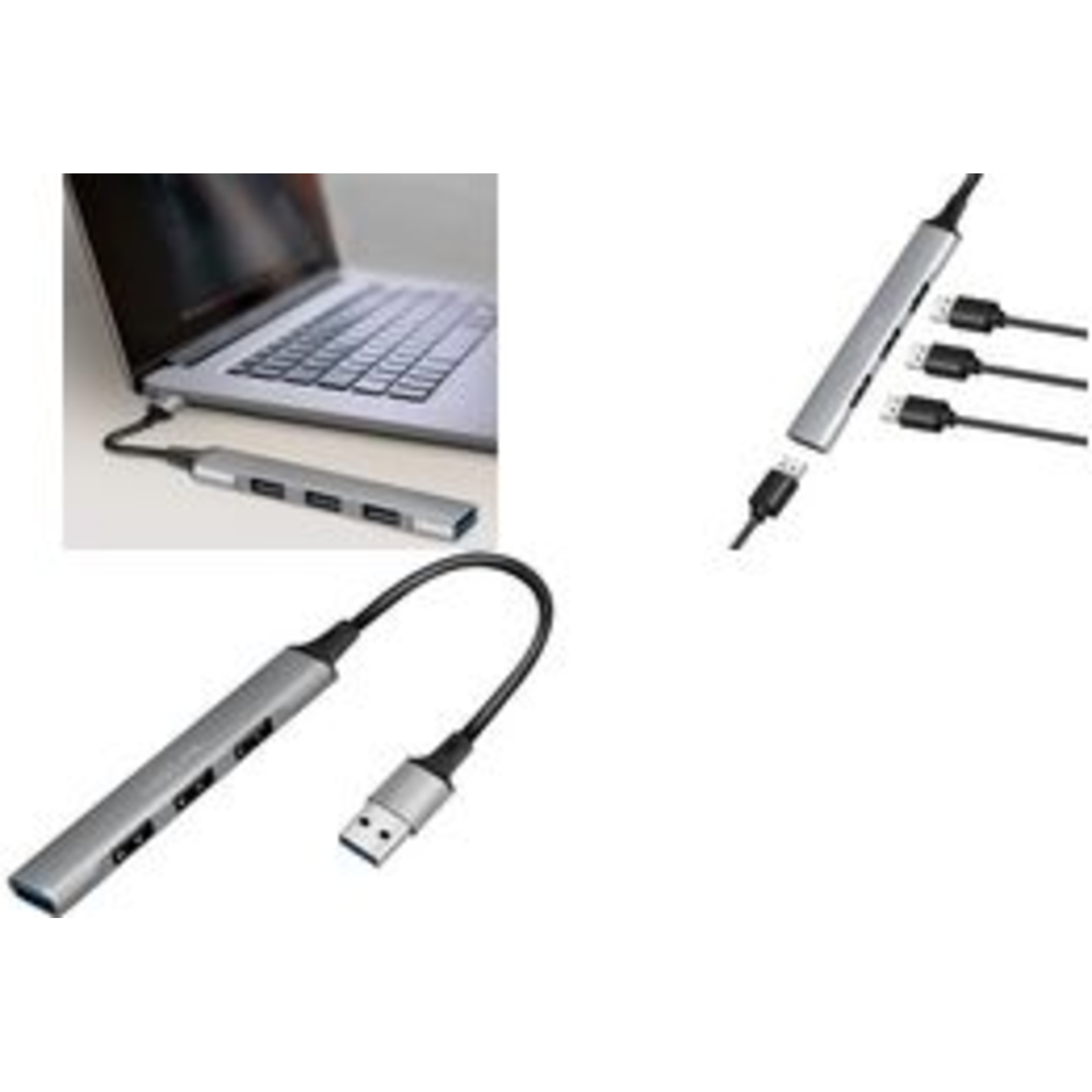 LogiLink UA0391 - USB 3.0/2.0 4-Port Hub Aluminium 4xA slim USB-A-Kabel - Kabel