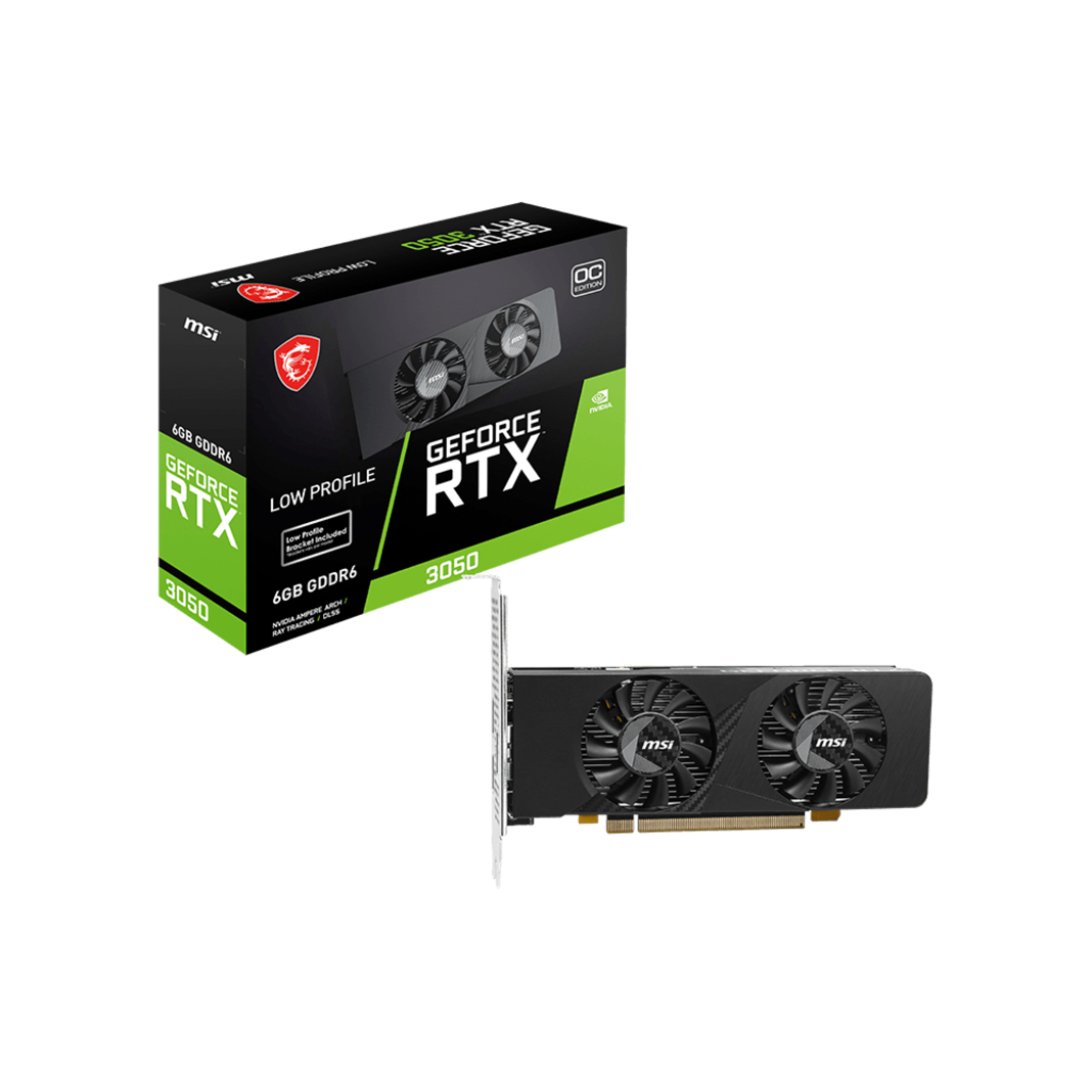 MSI GEFORCE RTX 3050 LP E 6G OC graphics card NVIDIA 6 GB GDDR6
