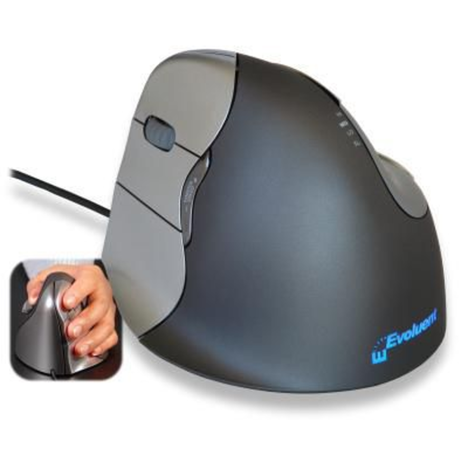Evoluent VerticalMouse 4 Left Laser Cabling Green Silver
