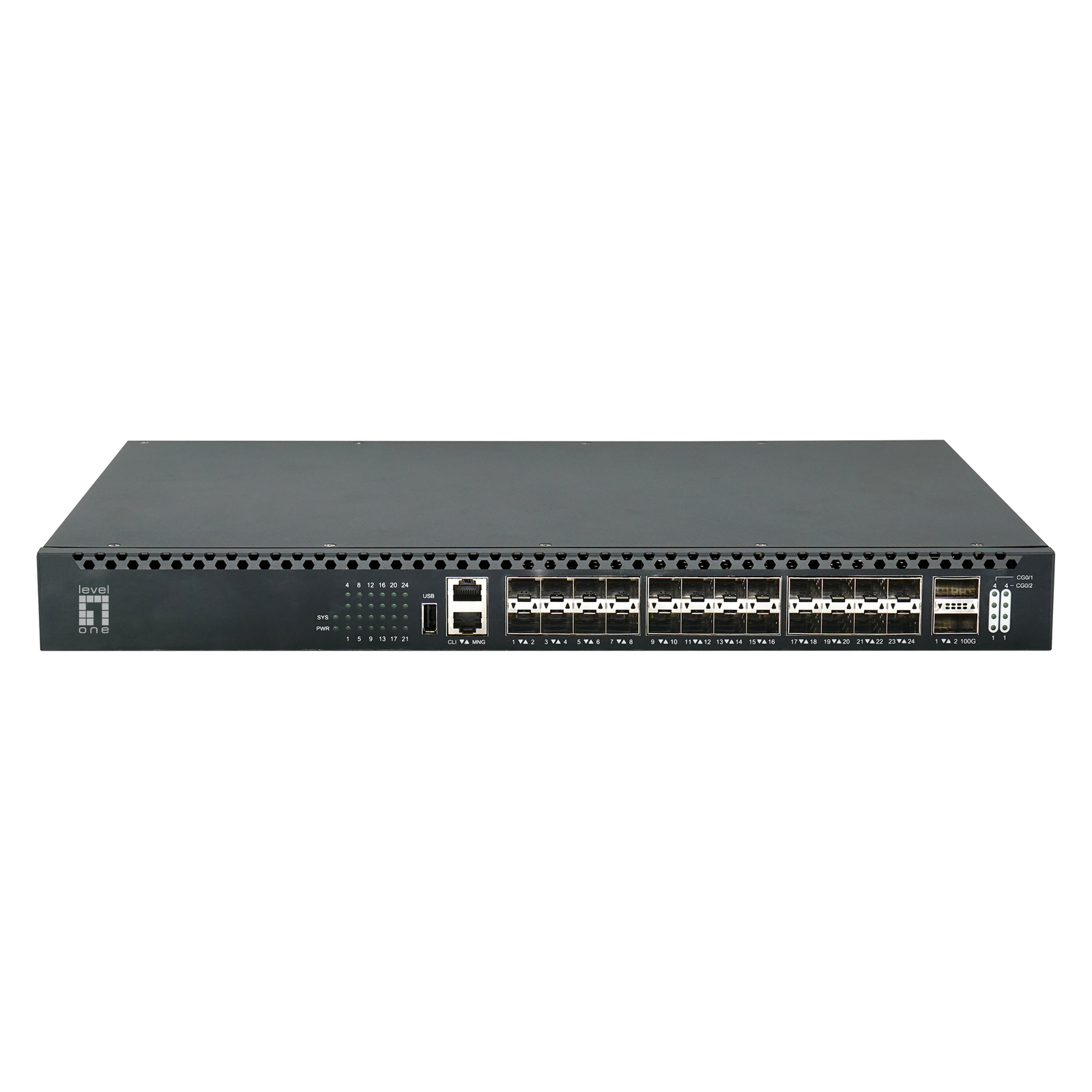 LevelOne Switch 26x GE XQS-3126 2x40/100GbE 19 Inch 185W 24xPoE Switch