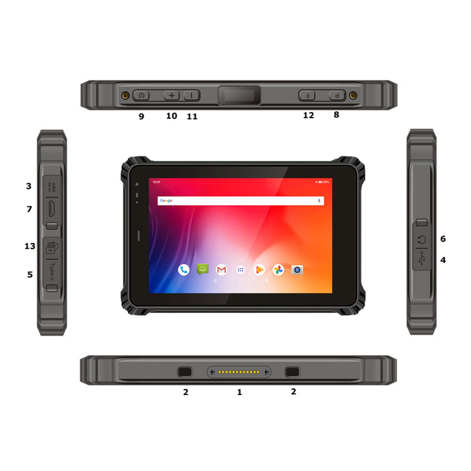 ALLNET Rugged Outdoor Tablet Windows 2D Scanner NFC LTE