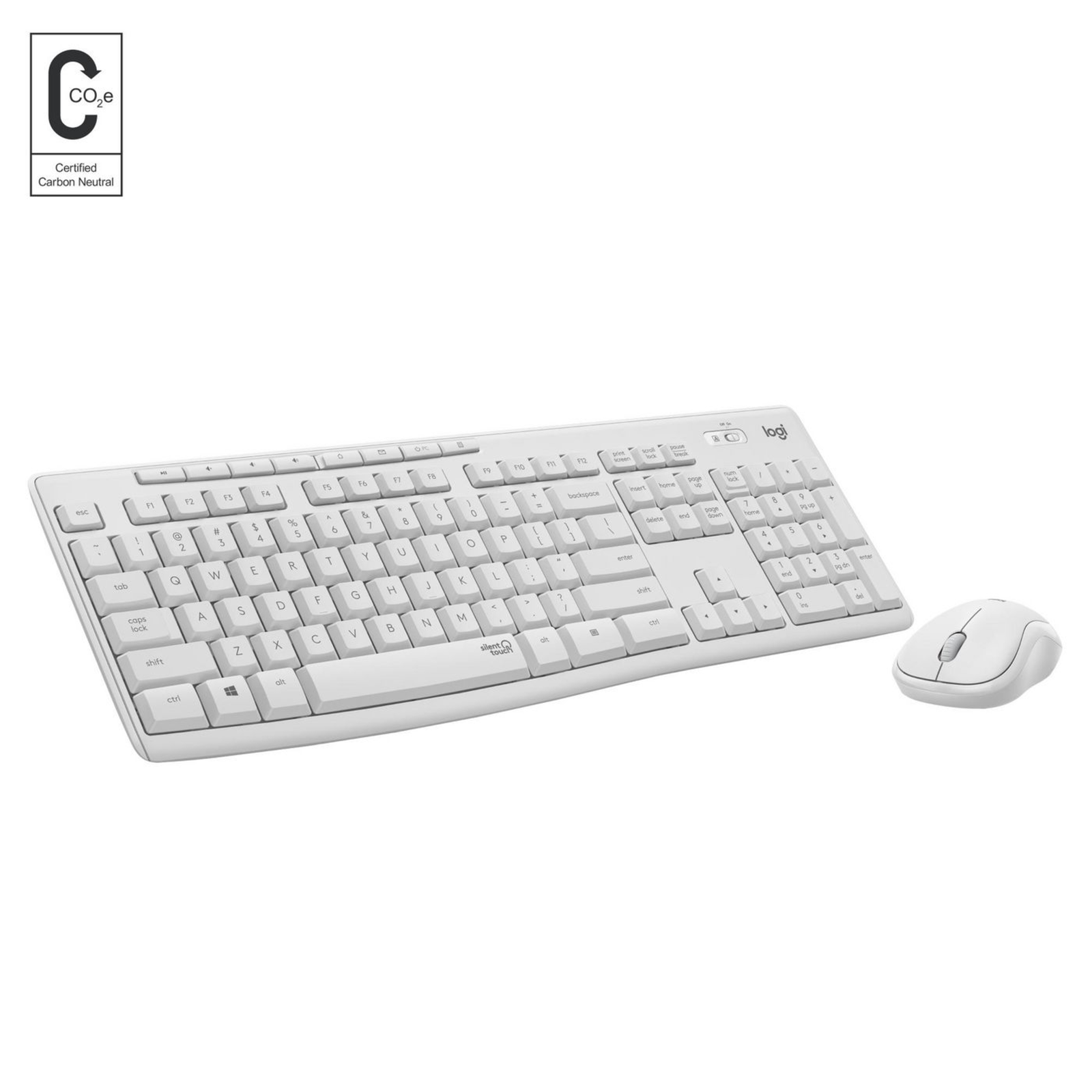 Logitech MK295 Silent Wireless Combo RF Wireless QWERTZ White Mouse Included