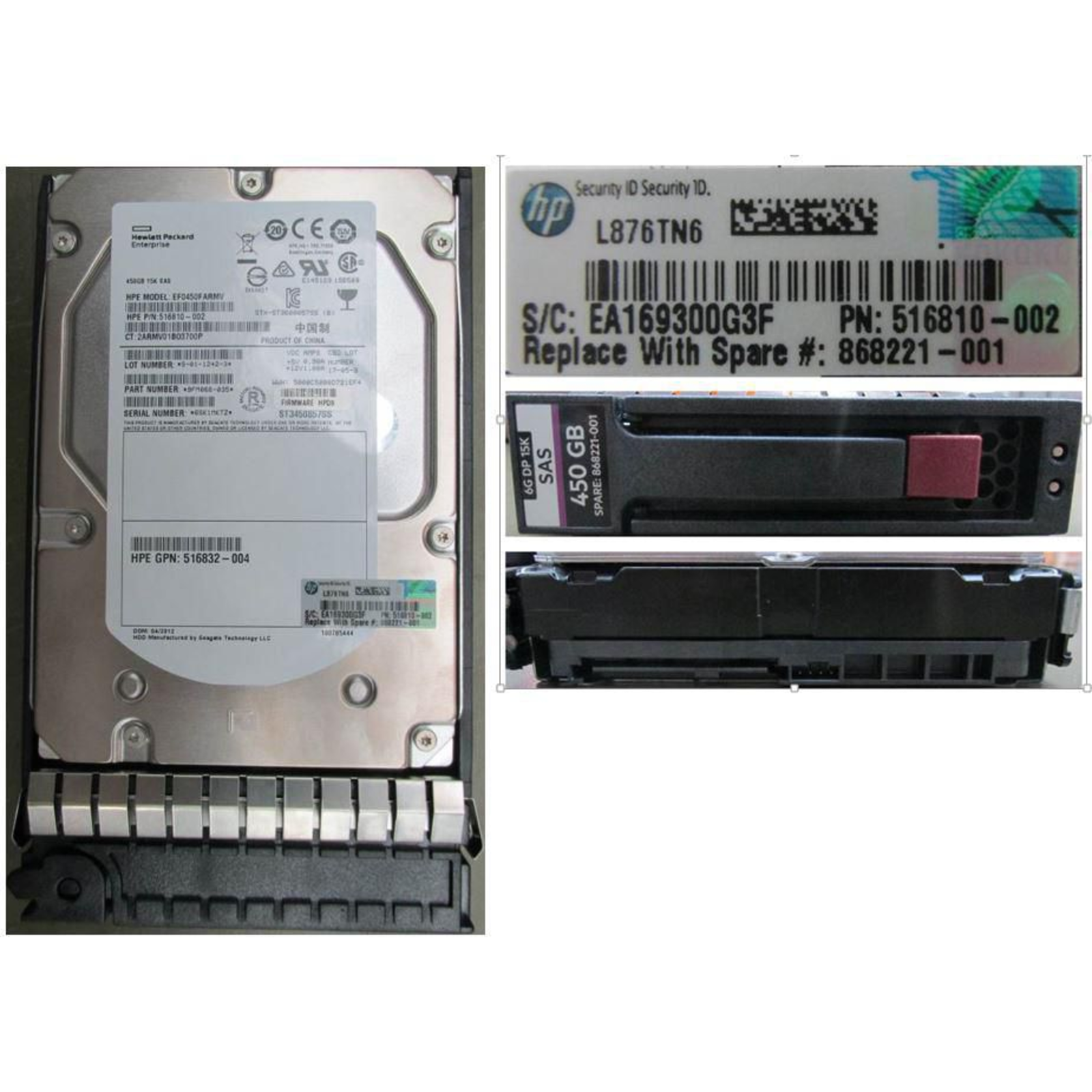 HPE SPS-DRV HD G5 450GB 6G 15K 3.5 SAS DP