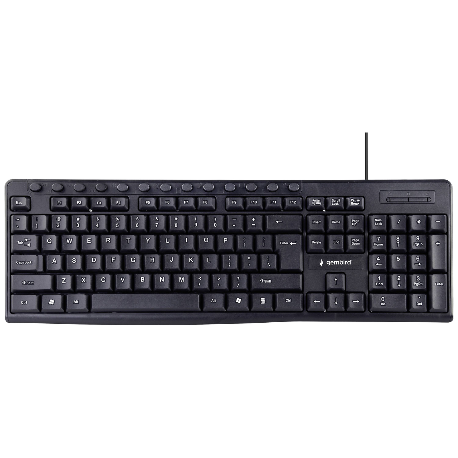 Gembird USB Keyboard German QWERTZ Black Multimedia Keys Low-Noise Keys