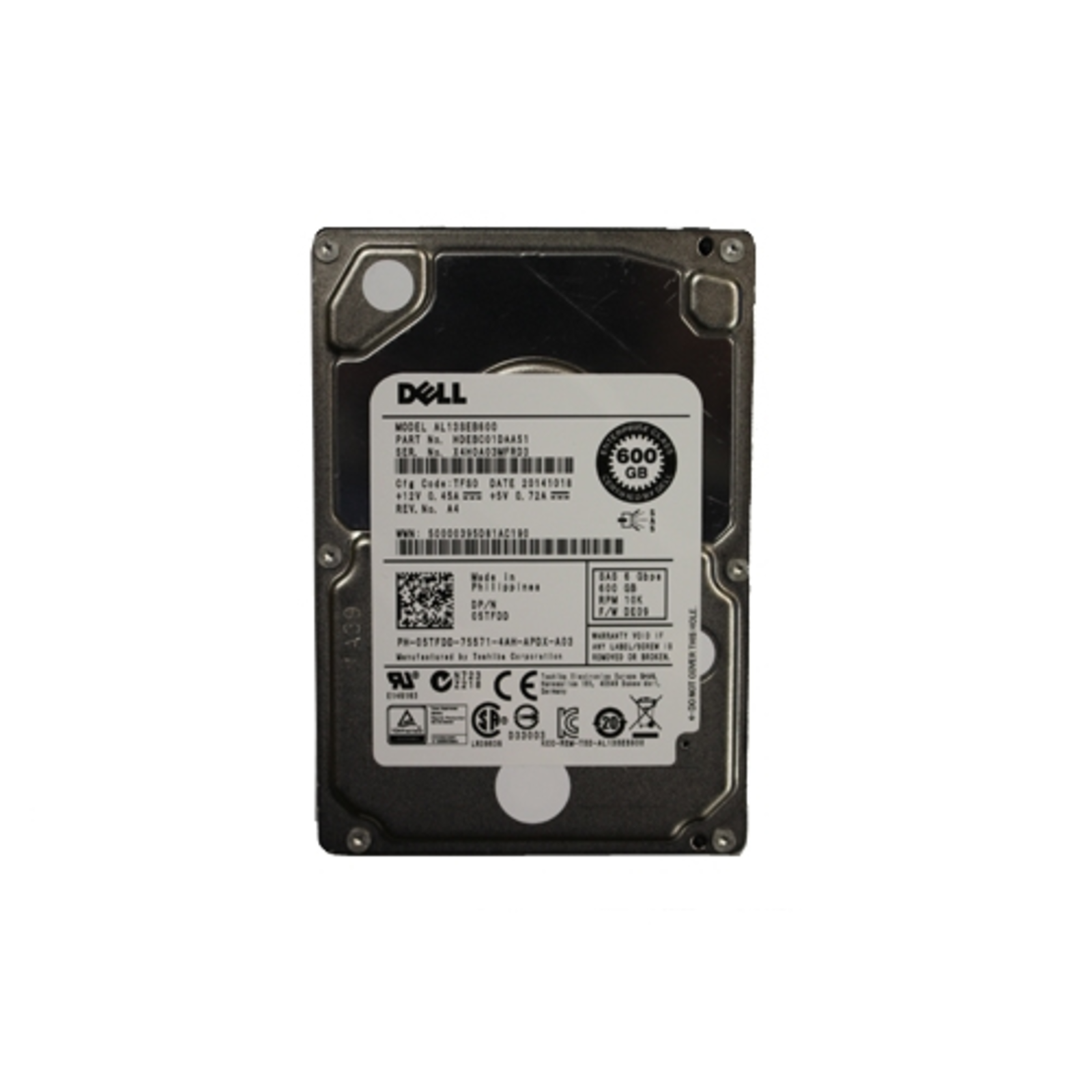 DELL 600GB SAS 10000rpm internal hard drive 2.5