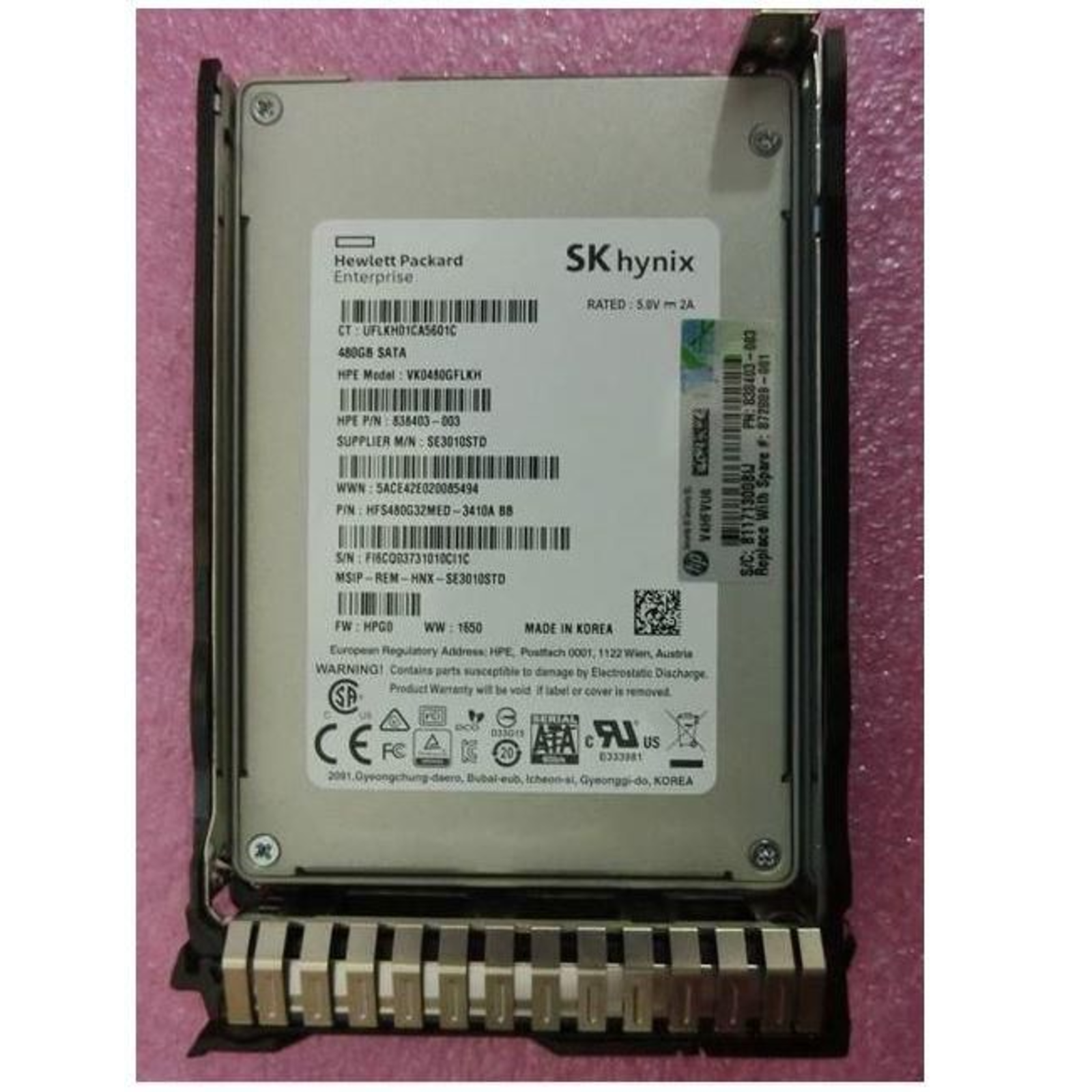 HPE 480GB SATA 6G RI SFF SSD for G8-G10 Servers