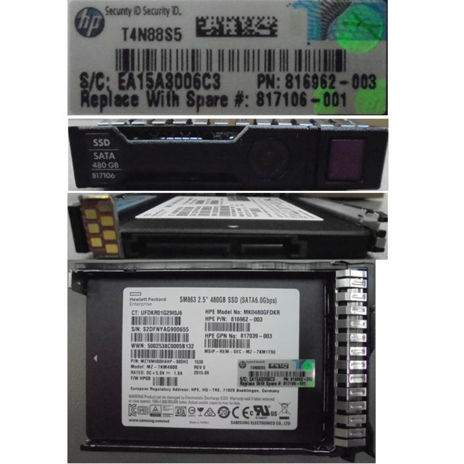 HPE 480GB SATA 6G MU SFF SSD for G8-G10 Servers