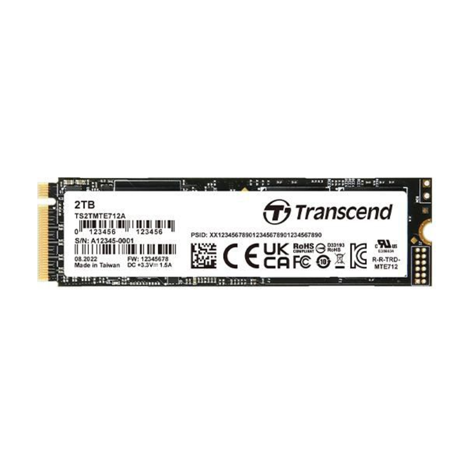 Transcend MTE712A SSD Encrypted 256 GB Internal M.2 2280 (double-sided)