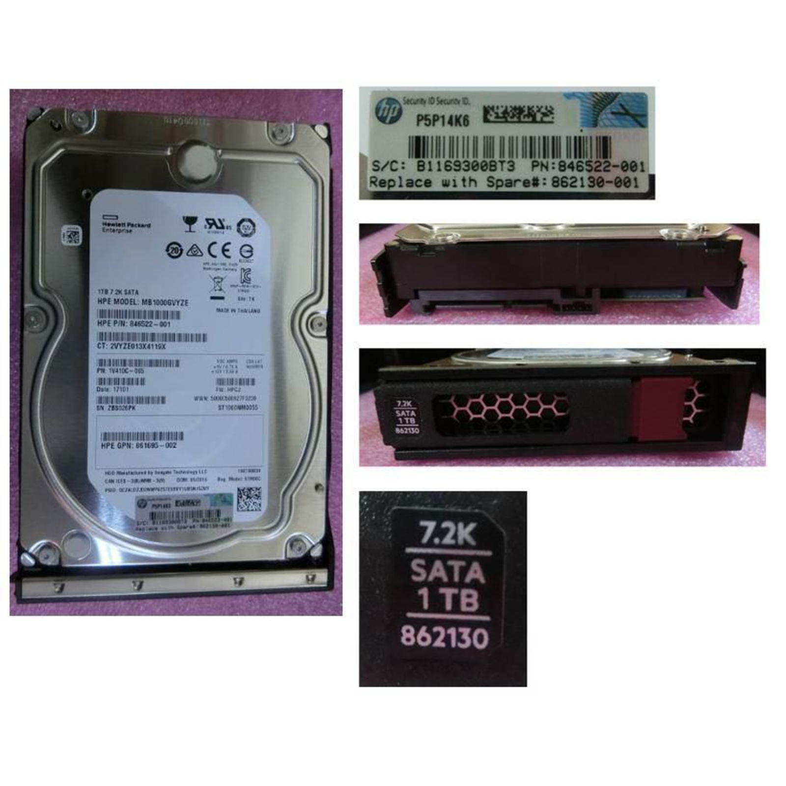 HPE SPS-DRV HDD 1TB 6G 7.2K LFF SATA MDL LP