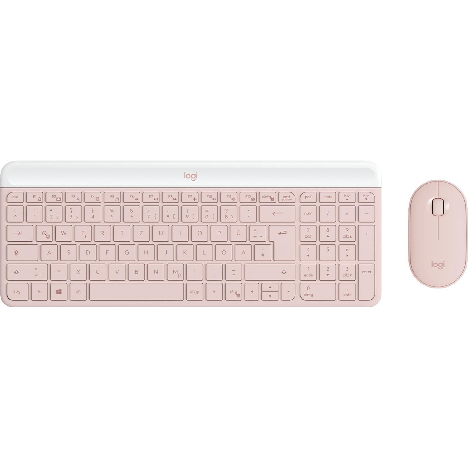 Logitech MK470 Slim Combo Mini RF Wireless QWERTZ Pink Mouse Included