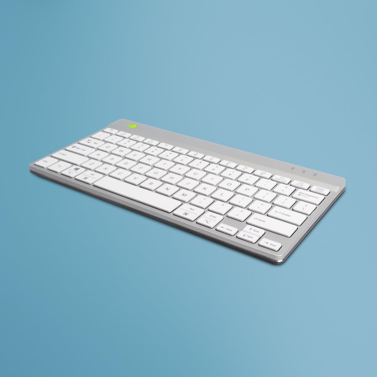 R-Go Tools Ergonomic keyboard R-Go Compact Break, compact keyboard with break software, QWERTY (US), Bluetooth, white