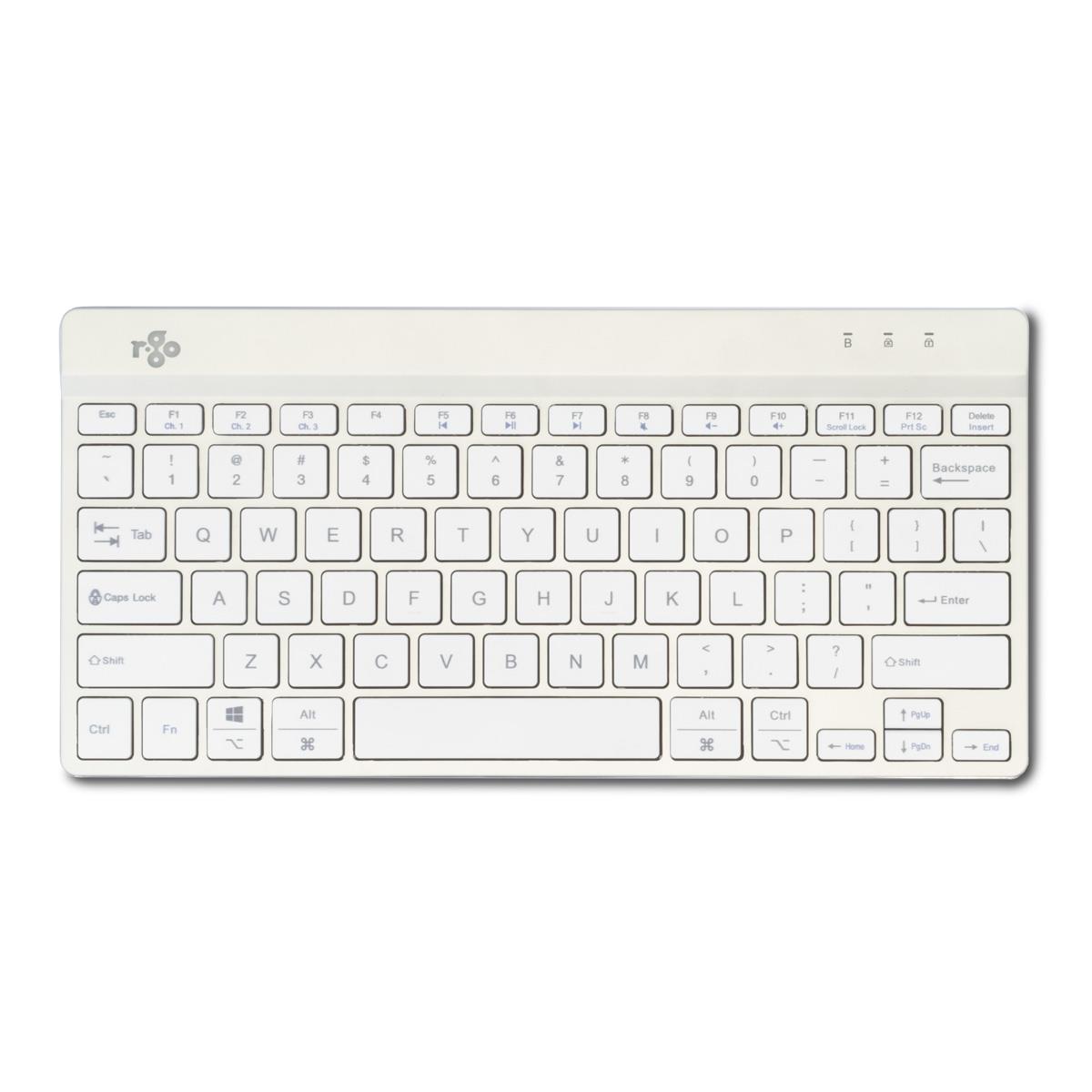 R-Go Tools Ergonomic keyboard R-Go Compact Break, compact keyboard with break software, QWERTY (US), Bluetooth, white