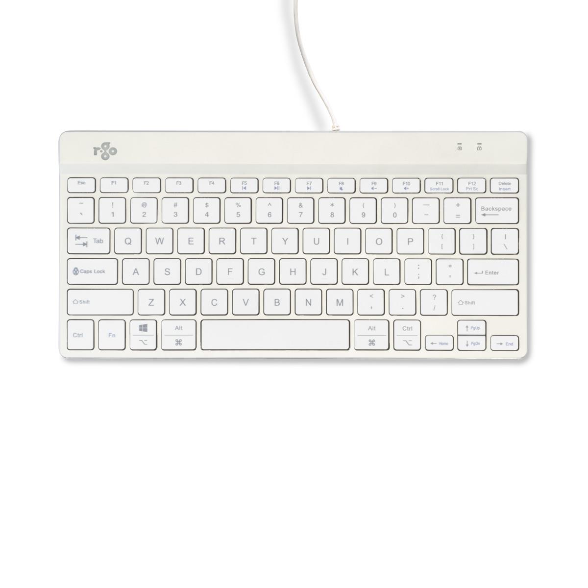 R-Go Tools Ergonomic keyboard R-Go Compact Break, compact keyboard with break software, QWERTY (US), wired, white