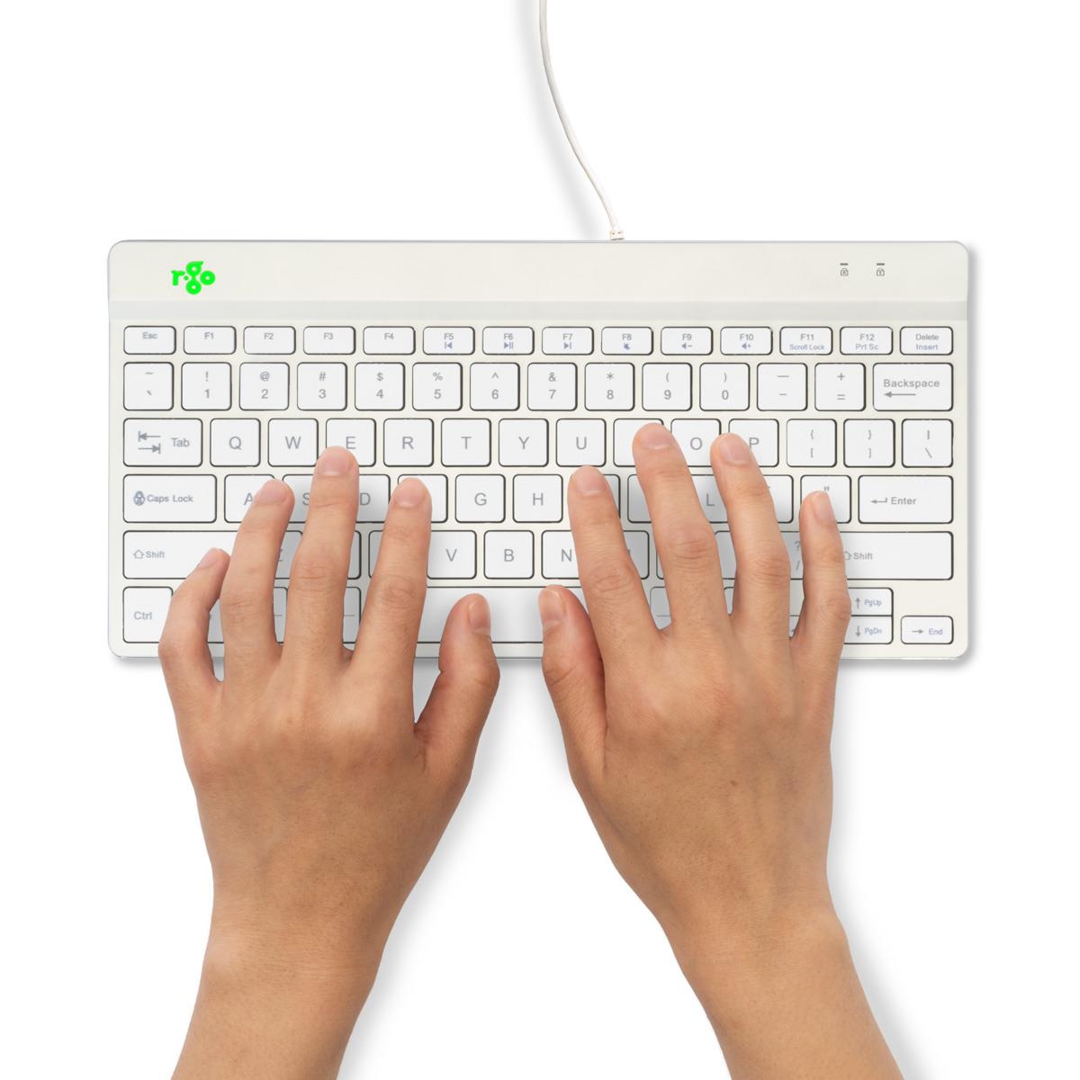 R-Go Tools Ergonomic keyboard R-Go Compact Break, compact keyboard with break software, QWERTY (US), wired, white