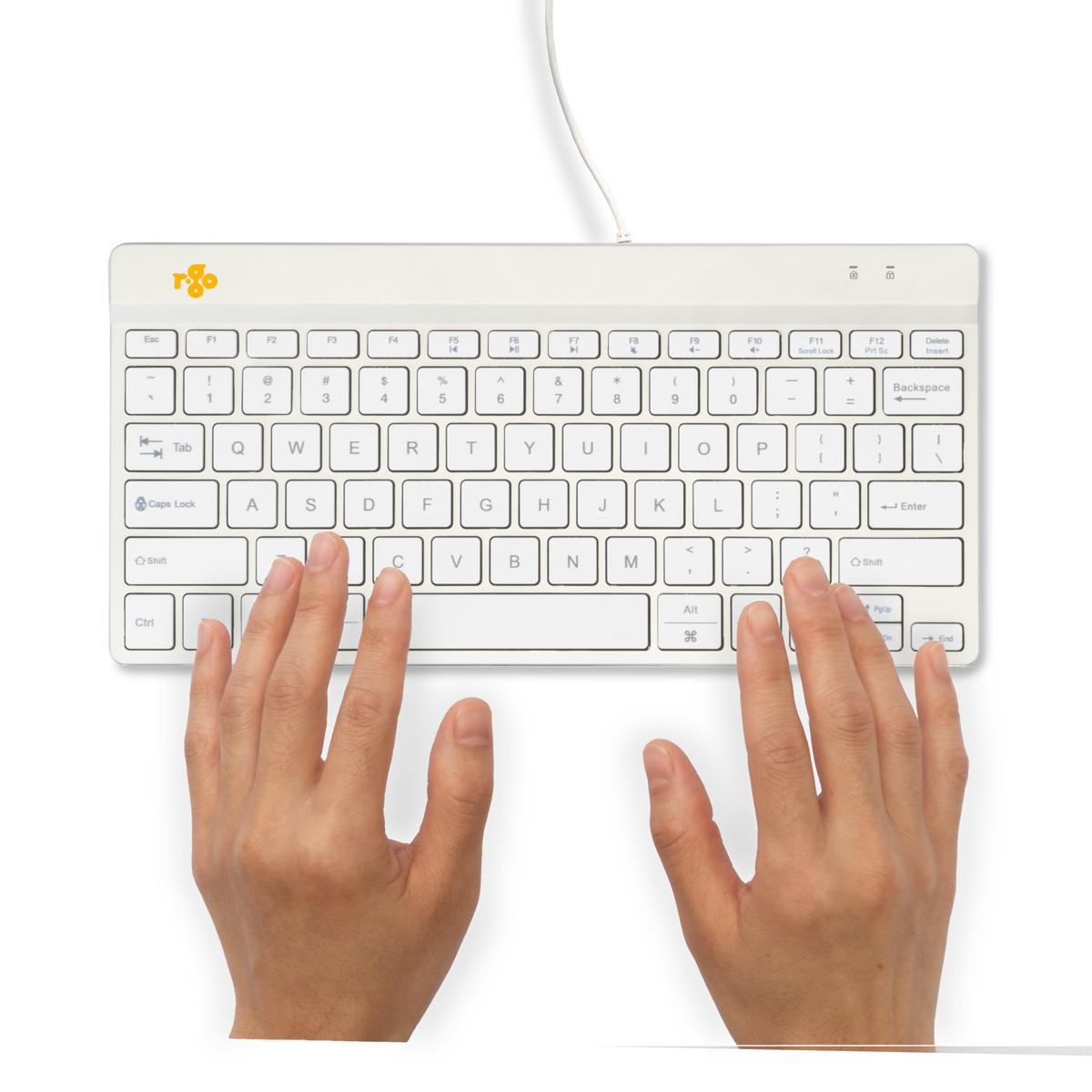 R-Go Tools Ergonomic keyboard R-Go Compact Break, compact keyboard with break software, QWERTY (US), wired, white
