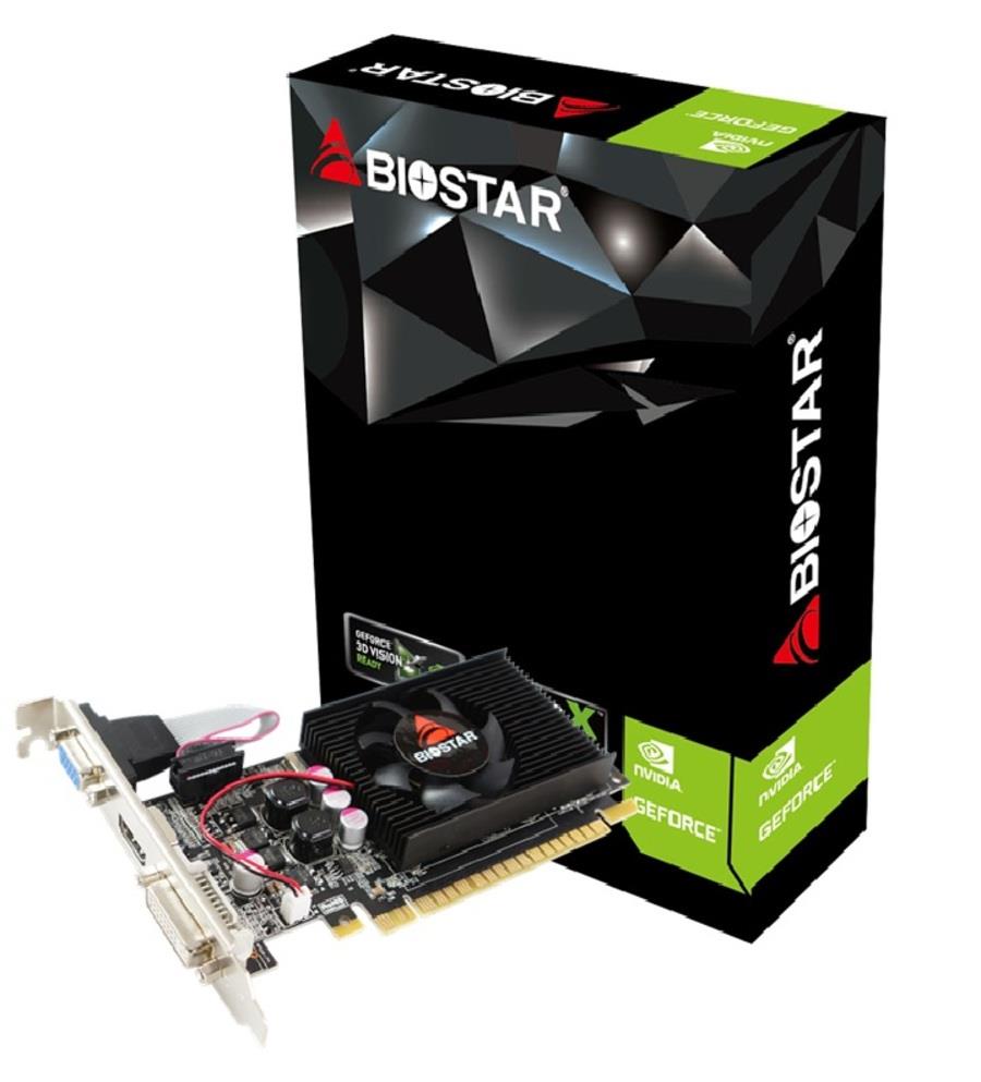 Graphics Card BIOSTAR NVIDIA GeForce 210 1 GB DDR3 64 bit PCIE 2.0 16x Memory 1333 MHz GPU 589 MHz Single Slot Fansink 1x15pin D-sub 1xDVI-D 1xHDMI VN2103NHG6