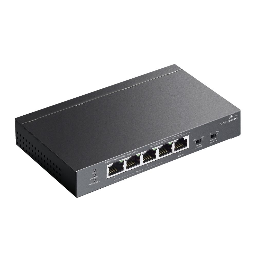 TP-Link TL-SG1005P-PD network switch Gigabit Ethernet (10/100/1000) Power over Ethernet (PoE) Black