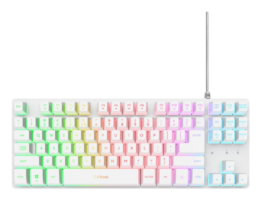 Trust GXT 833W Thado TKL keyboard Gaming USB QWERTY US English White