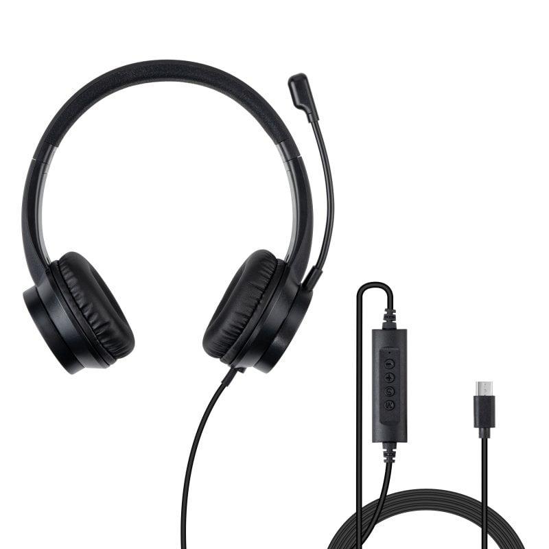 Lindy USB-C Office Headset with USB A to C Adapter