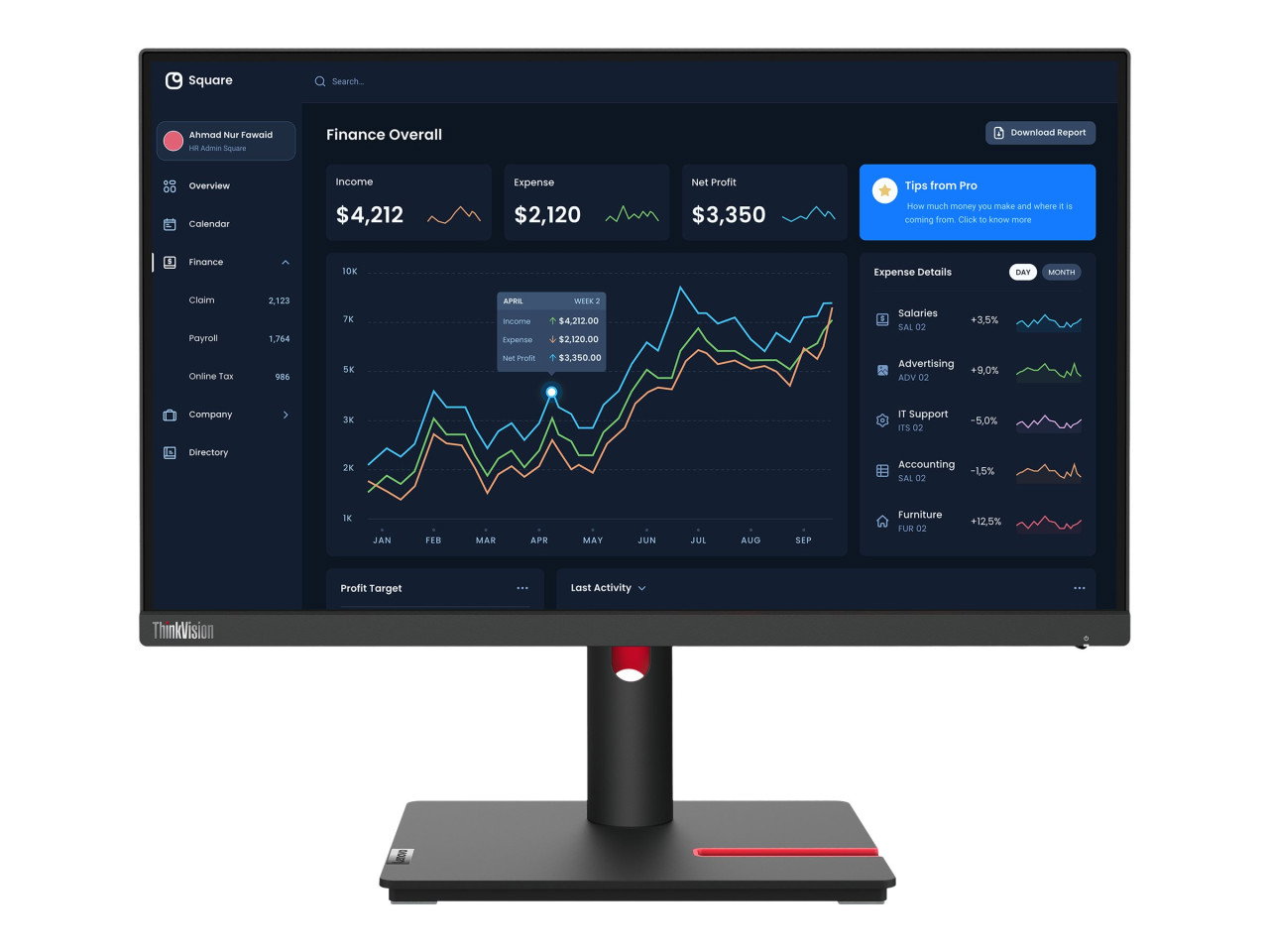 Lenovo ThinkVision T22i-30 LED-Monitor 21,5inch