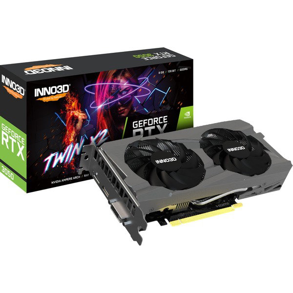 INNO3D GeForce RTX 3050 TWIN X2, graphics card - Lite Hash Rate, 1x DisplayPort, 1x HDMI 2.1